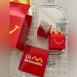 Lil McDonald's mini happy meal box with stickers inside